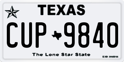 TX license plate CUP9840