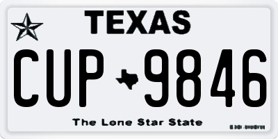 TX license plate CUP9846
