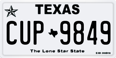 TX license plate CUP9849