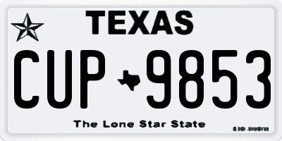 TX license plate CUP9853