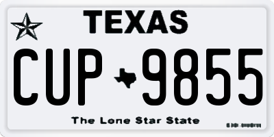 TX license plate CUP9855