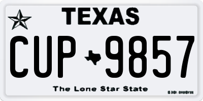 TX license plate CUP9857