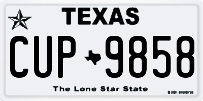 TX license plate CUP9858