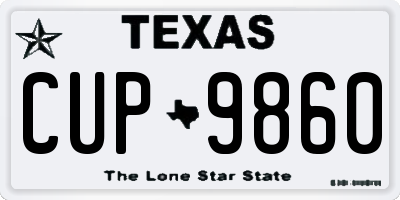 TX license plate CUP9860