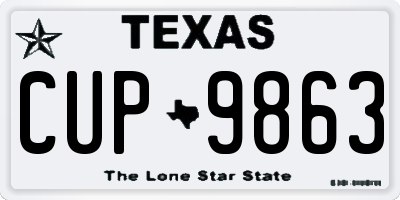 TX license plate CUP9863