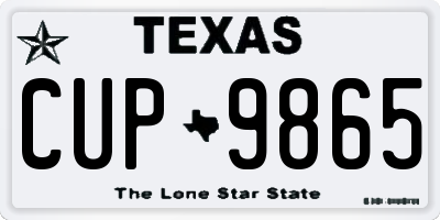 TX license plate CUP9865