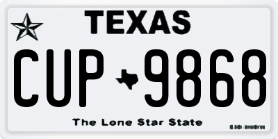 TX license plate CUP9868