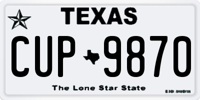 TX license plate CUP9870