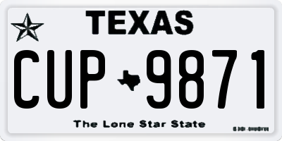 TX license plate CUP9871