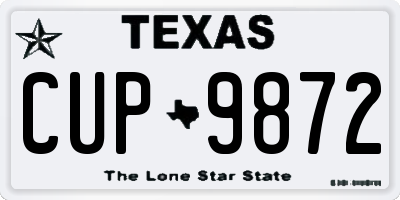 TX license plate CUP9872