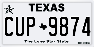 TX license plate CUP9874