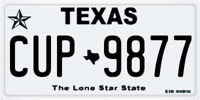 TX license plate CUP9877