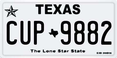 TX license plate CUP9882