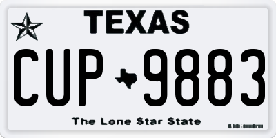 TX license plate CUP9883