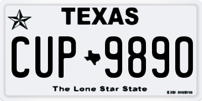 TX license plate CUP9890