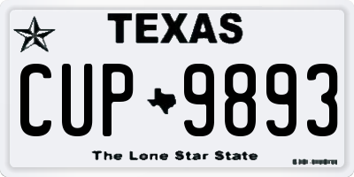 TX license plate CUP9893