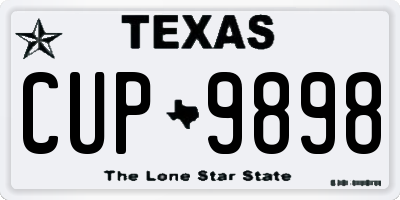 TX license plate CUP9898