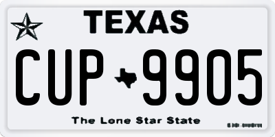 TX license plate CUP9905