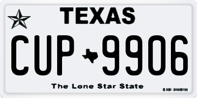 TX license plate CUP9906