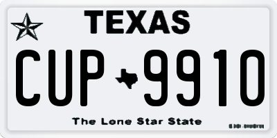TX license plate CUP9910