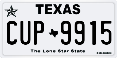 TX license plate CUP9915