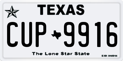 TX license plate CUP9916