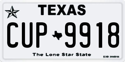 TX license plate CUP9918