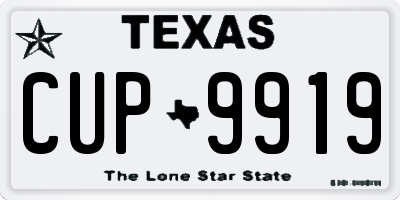 TX license plate CUP9919