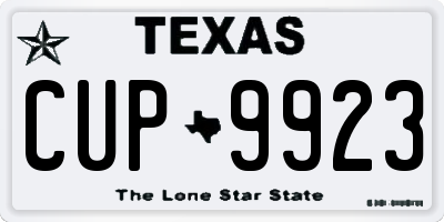 TX license plate CUP9923