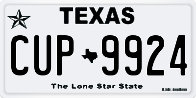 TX license plate CUP9924