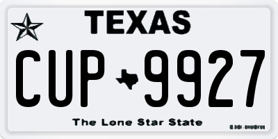 TX license plate CUP9927
