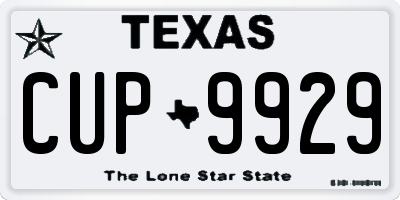 TX license plate CUP9929