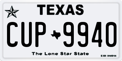 TX license plate CUP9940