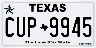 TX license plate CUP9945