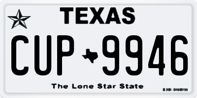 TX license plate CUP9946
