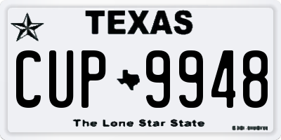 TX license plate CUP9948