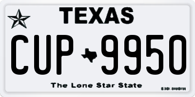 TX license plate CUP9950