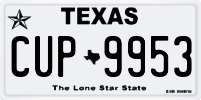 TX license plate CUP9953