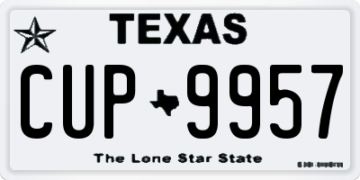TX license plate CUP9957