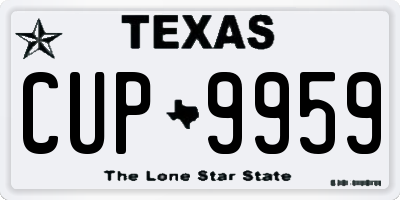 TX license plate CUP9959