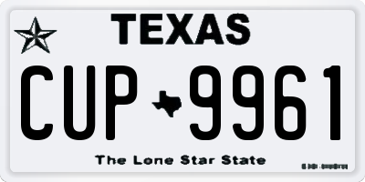 TX license plate CUP9961