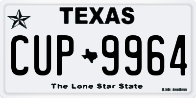 TX license plate CUP9964