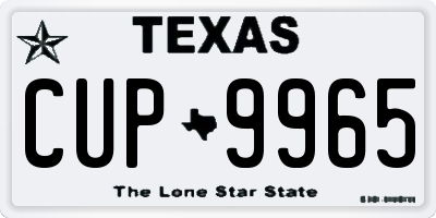 TX license plate CUP9965