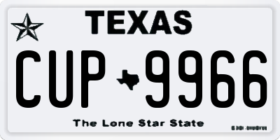 TX license plate CUP9966