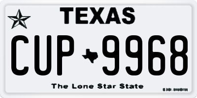 TX license plate CUP9968
