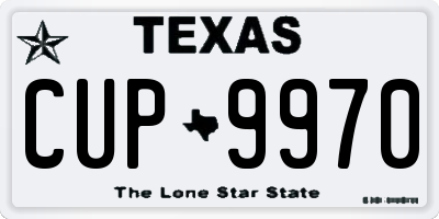 TX license plate CUP9970