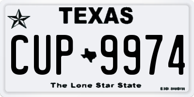 TX license plate CUP9974