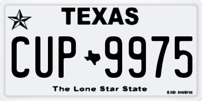TX license plate CUP9975