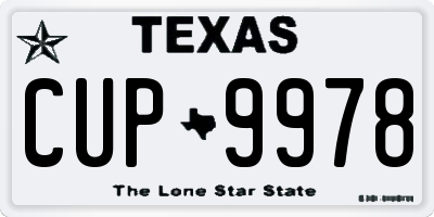 TX license plate CUP9978