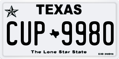 TX license plate CUP9980